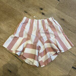 Wolf And Rita Striped Ruffle Shorts  NEW